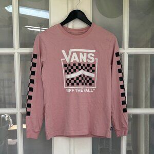 Vans Logo Round Neck Long Sleeve Cotton T-Shirt